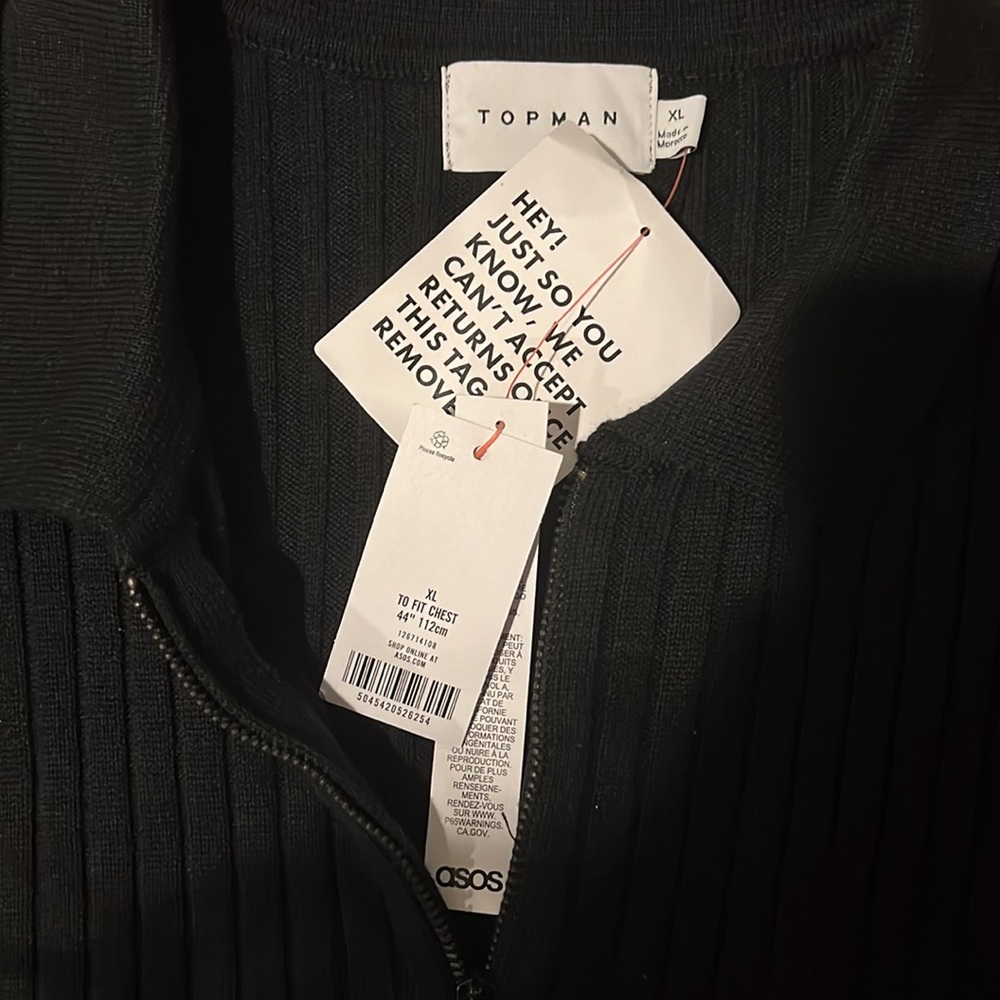 Topman Quarter Zip Polo Size XL - Picture 2 of 3